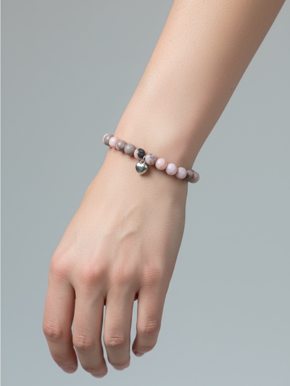 10/23 Pink Beaded Heart Charm Bracelet - Women's Jewelry